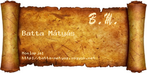 Batta Mátyás névjegykártya
