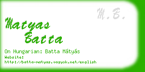 matyas batta business card
